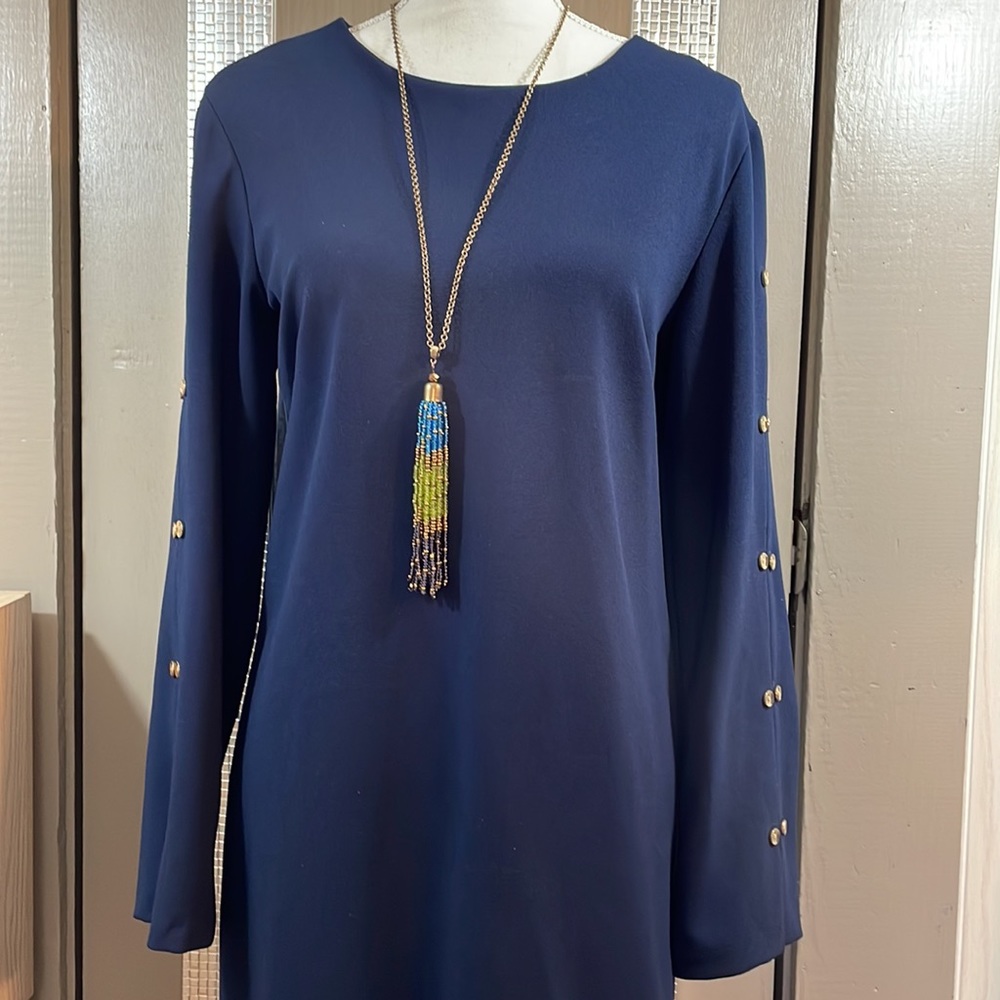Robe Ronni Nicole Bleu Marine - Taille 20, Manches à Cravate, Neuve Avec étiquettes - Style Shift